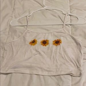 Romwe sunflower crop top